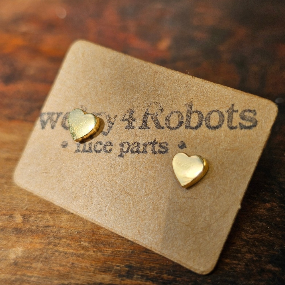 Tiny Gold Heart Stainless Steel Stud Earrings Women OS Minimalist Dainty